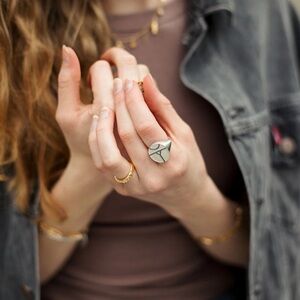 Sz 6 925 silver scarab Revival ring Free People style Sierra Winter jewelry